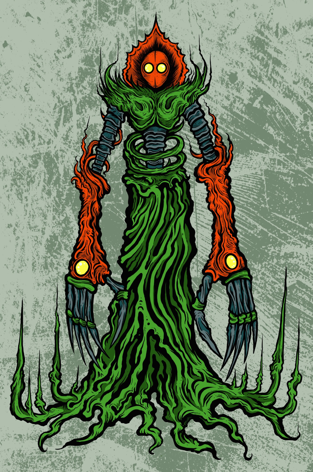 Flatwoods Monster - Cryptid Empire Flatwoods Monster Alternate Illustration - Cryptid Empire - Artwork by David J. Hardie
