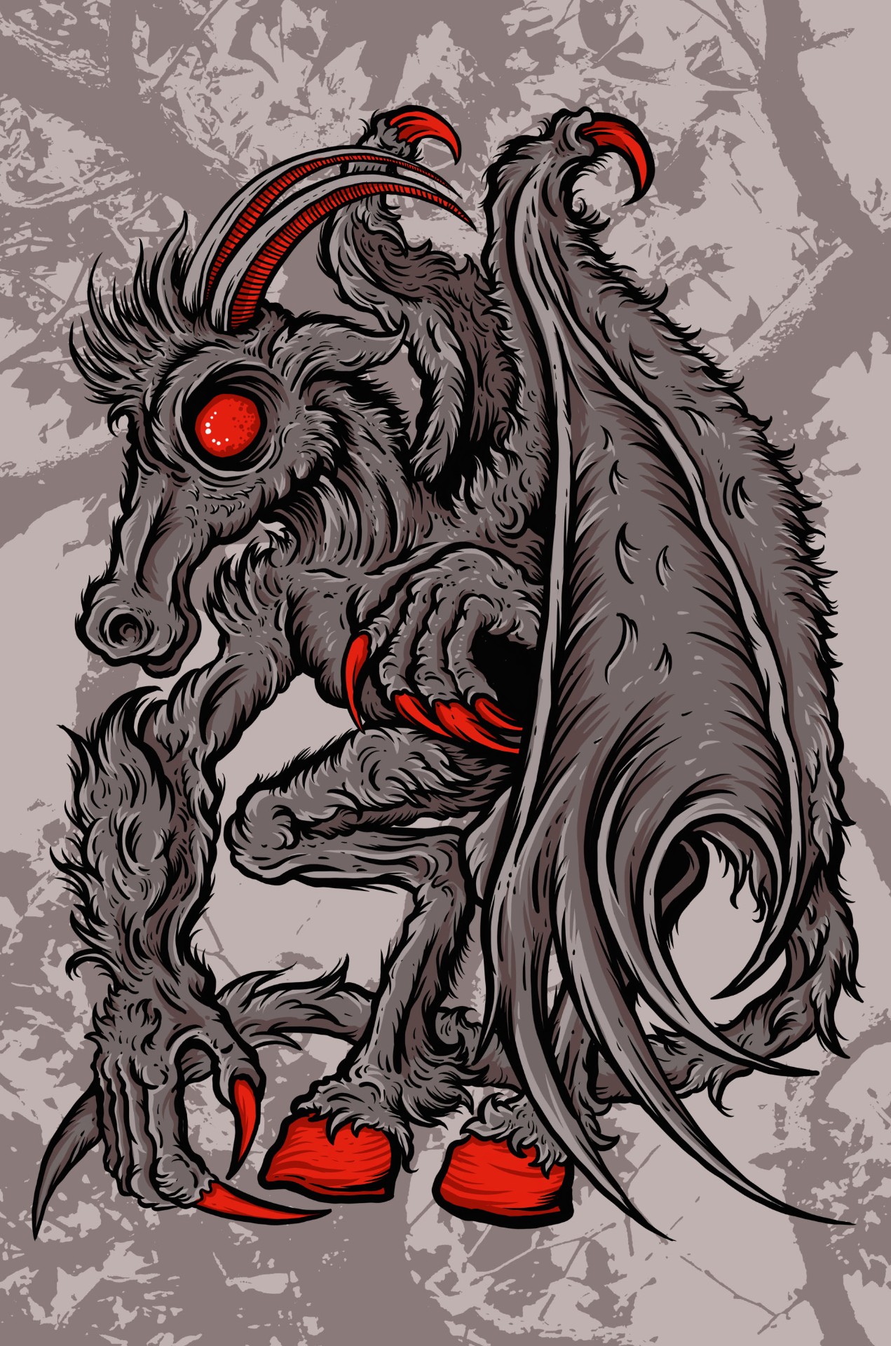 Jersey Devil Alternate Illustration - Cryptid Empire - Artwork by David J. Hardie