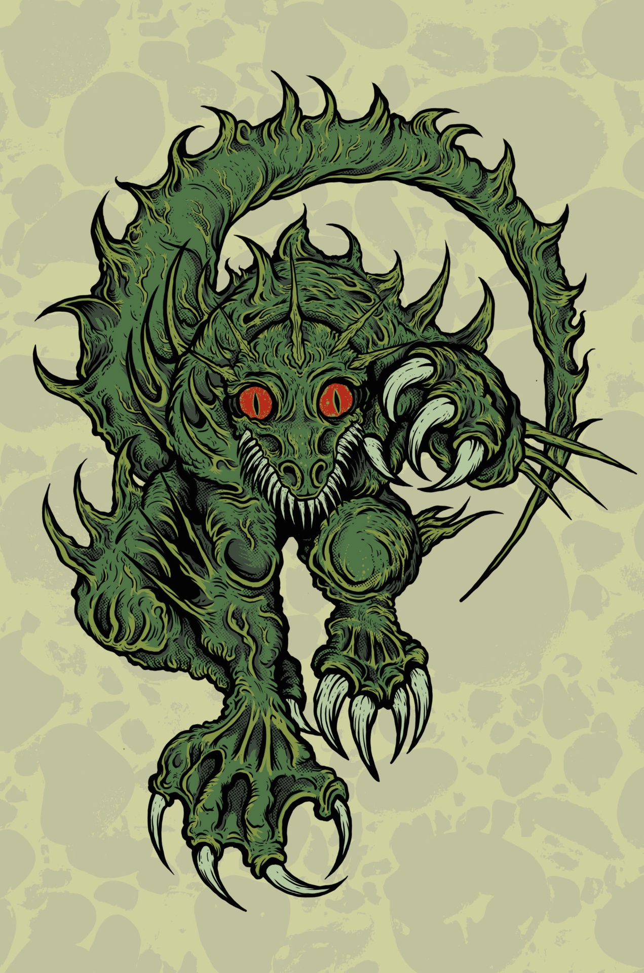 Lizardman - Cryptid Empire - Original Artwork by David J. Hardie