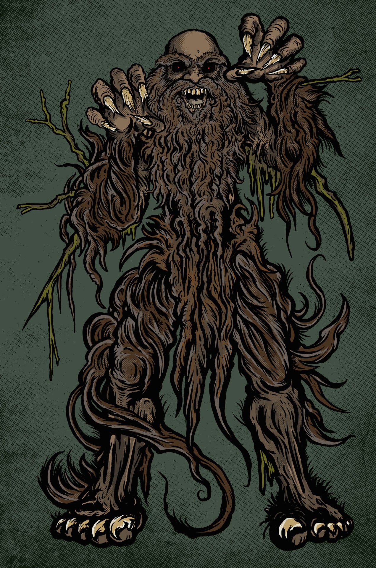 Tennessee Wildman - Cryptid Empire - Original Artwork by David J. Hardie